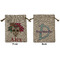 Sugar Skulls & Flowers Medium Burlap Gift Bag - Front and Back