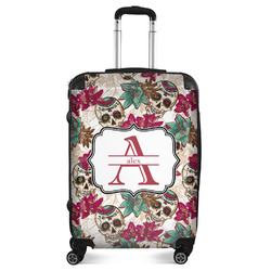 Sugar Skulls & Flowers Suitcase - 24" Medium - Checked (Personalized)