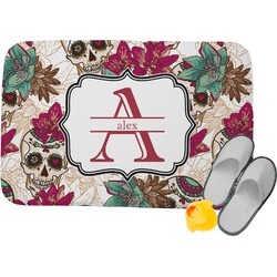 Sugar Skulls & Flowers Memory Foam Bath Mat (Personalized)