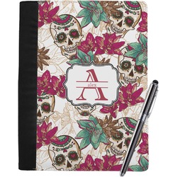 Sugar Skulls & Flowers Notebook Padfolio - Large w/ Name and Initial