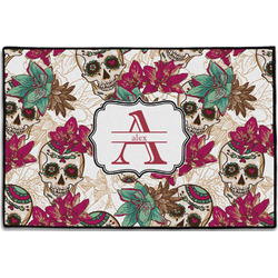 Sugar Skulls & Flowers Door Mat - 36"x24" (Personalized)