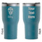 Sugar Skulls & Flowers RTIC Tumbler - Dark Teal - Double Sided - Front & Back