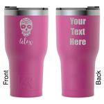 Sugar Skulls & Flowers RTIC Tumbler - Magenta - Laser Engraved - Double-Sided (Personalized)