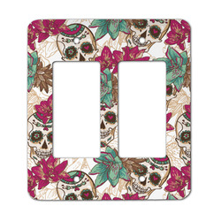 Sugar Skulls & Flowers Rocker Style Light Switch Cover - Two Switch