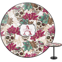 Sugar Skulls & Flowers Round Table - 24" (Personalized)