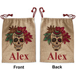 Sugar Skulls & Flowers Santa Sack - Front & Back (Personalized)