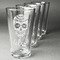 Sugar Skulls & Flowers Set of Four Engraved Pint Glasses - Set View