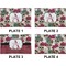 Sugar Skulls & Flowers Set of Rectangular Dinner Plates (Approval)