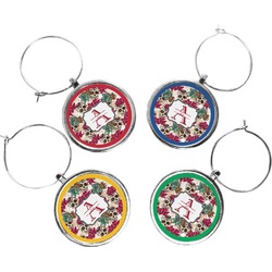 Sugar Skulls & Flowers Wine Charms (Set of 4) (Personalized)