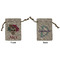 Sugar Skulls & Flowers Small Burlap Gift Bag - Front and Back