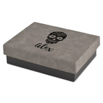 Sugar Skulls & Flowers Small Gift Box w/ Engraved Leather Lid (Personalized)