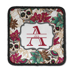 Sugar Skulls & Flowers Iron On Square Patch w/ Name and Initial