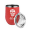 Sugar Skulls & Flowers Stainless Wine Tumblers - Coral - Double Sided - Alt View