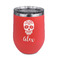 Sugar Skulls & Flowers Stainless Wine Tumblers - Coral - Double Sided - Front