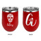 Sugar Skulls & Flowers Stainless Wine Tumblers - Red - Double Sided - Approval