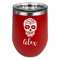 Sugar Skulls & Flowers Stainless Wine Tumblers - Red - Double Sided - Front