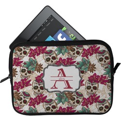 Sugar Skulls & Flowers Tablet Case / Sleeve - Small (Personalized)