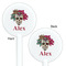 Sugar Skulls & Flowers White Plastic 5.5" Stir Stick - Double Sided - Round - Front & Back