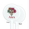 Sugar Skulls & Flowers White Plastic 5.5" Stir Stick - Single Sided - Round - Front & Back