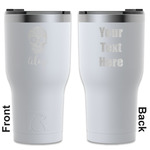 Sugar Skulls & Flowers RTIC Tumbler - White - Engraved Front & Back (Personalized)