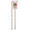 Sugar Skulls & Flowers Wooden 6.25" Stir Stick - Rectangular - Dimensions