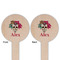 Sugar Skulls & Flowers Wooden 6" Food Pick - Round - Double Sided - Front & Back