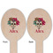 Sugar Skulls & Flowers Wooden Food Pick - Oval - Double Sided - Front & Back