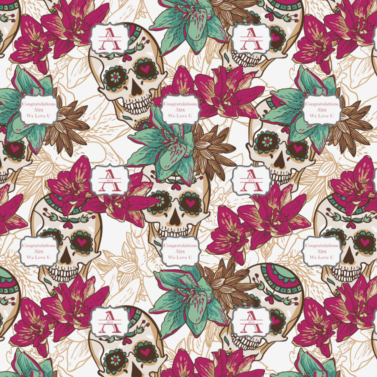 skull wrapping paper