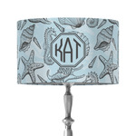 Sea-blue Seashells 12" Drum Lamp Shade - Fabric (Personalized)