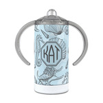 Sea-blue Seashells 12 oz Stainless Steel Sippy Cup (Personalized)