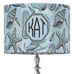 Sea-blue Seashells 16" Drum Lamp Shade - Fabric (Personalized)