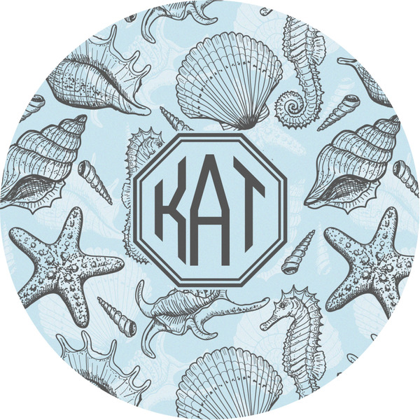 Custom Sea-blue Seashells Multipurpose Round Labels - 2" (Personalized)