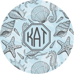 Sea-blue Seashells Multipurpose Round Labels - 3" (Personalized)