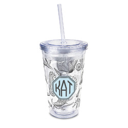 16oz Double Wall Insulated Tumblers w/Straw