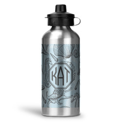 Sea-blue Seashells Water Bottle - Aluminum - 20 oz (Personalized)
