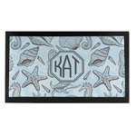 Sea-blue Seashells Bar Mat - Small (Personalized)