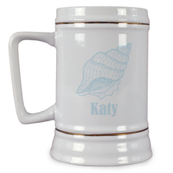 Sea-blue Seashells Beer Stein (Personalized)