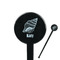 Sea-blue Seashells Black Plastic 7" Stir Stick - Round - Closeup