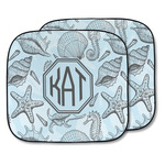 Sea-blue Seashells Car Sun Shade - Two Piece (Personalized)