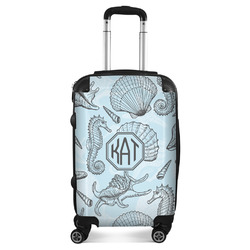 Sea-blue Seashells Suitcase - 20" Carry On (Personalized)