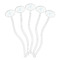 Sea-blue Seashells Clear Plastic 7" Stir Stick - Oval - Fan