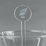 Sea-blue Seashells 7" Round Plastic Stir Sticks - Clear (Personalized)