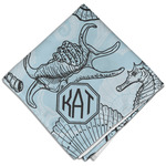 Sea-blue Seashells Cloth Dinner Napkin - Single w/ Monogram