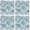 Sea-blue Seashells Cloth Napkins - Personalized Lunch (APPROVAL) Set of 4