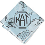 Sea-blue Seashells Cloth Cocktail Napkin - Single w/ Monogram