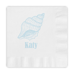 Sea-blue Seashells Embossed Decorative Napkins (Personalized)