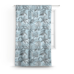 Sea-blue Seashells Curtain Panel - Custom Size