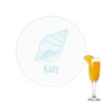 Sea-blue Seashells Printed Drink Topper - 2.15" (Personalized)