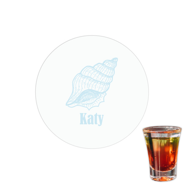 Custom Sea-blue Seashells Printed Drink Topper - 1.5" (Personalized)