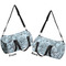 Sea-blue Seashells Duffle bag small front and back sides